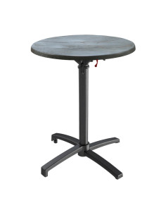 Table petra Ø60 piètement petra noir plateau stratifié irony