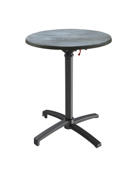 Table petra Ø60 piètement petra noir plateau stratifié irony