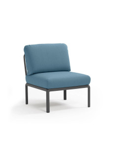 Chauffeuse en résine KOMODO anthracite renforcé en fibre de verre avec coussin adriatic