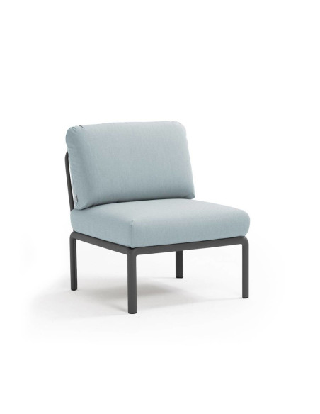Chauffeuse en résine KOMODO anthracite renforcé en fibre de verre avec coussin ghiaccio