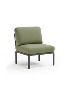 Chauffeuse en résine KOMODO anthracite renforcé en fibre de verre avec coussin adriatic 2