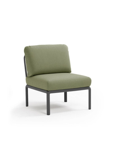 Chauffeuse en résine KOMODO anthracite renforcé en fibre de verre avec coussin giungla