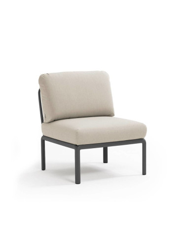 Chauffeuse en résine KOMODO anthracite renforcé en fibre de verre avec coussin panama