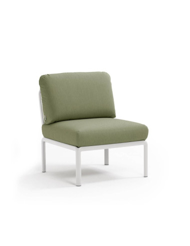 Chauffeuse en résine KOMODO blanc renforcé en fibre de verre avec coussin giungla
