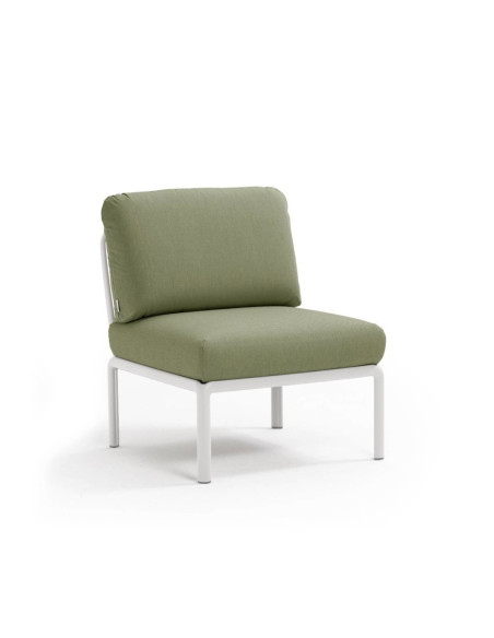 Chauffeuse en résine KOMODO blanc renforcé en fibre de verre avec coussin giungla