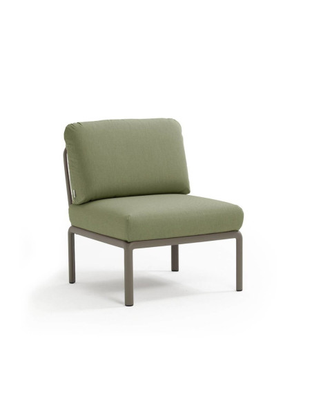 Chauffeuse en résine KOMODO taupe renforcé en fibre de verre avec coussin giungla