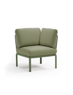 Chauffeuse d'angle en résine KOMODO anthracite renforcé en fibre de verre avec coussin adriatic 2