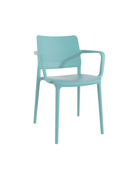 Fauteuil en résine JOY aqua bleu renforcé en fibre de verre