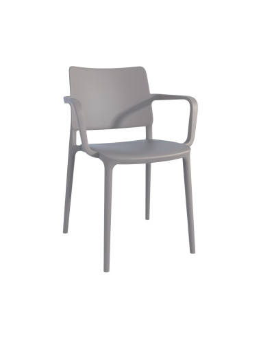 Fauteuil en résine JOY taupe renforcé en fibre de verre