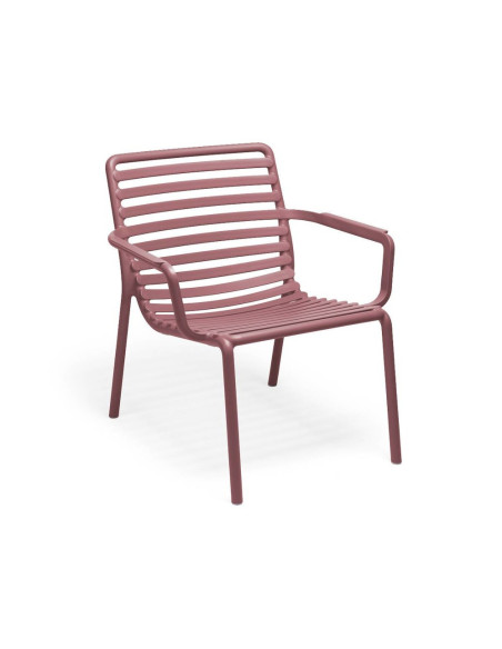 Fauteuil bas en résine DOGA marsala renforcé fibre de verre