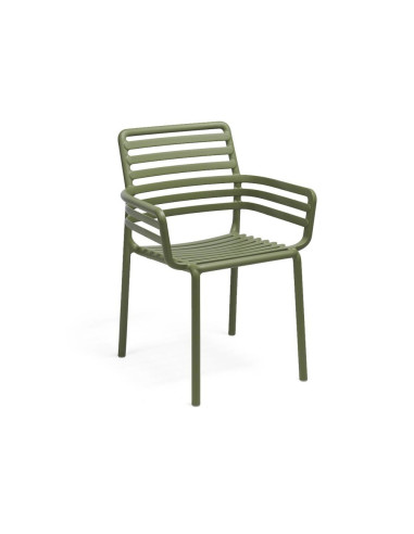 Fauteuil en résine DOGA vert agave renforcé fibre de verre