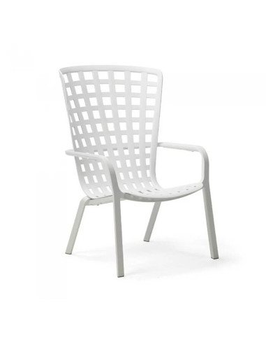 Fauteuil en résine FOLIO blanc renforcé en fibre de verre inclinable 3 positions
