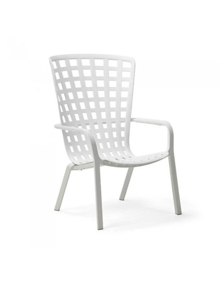 Fauteuil en résine FOLIO blanc renforcé en fibre de verre inclinable 3 positions