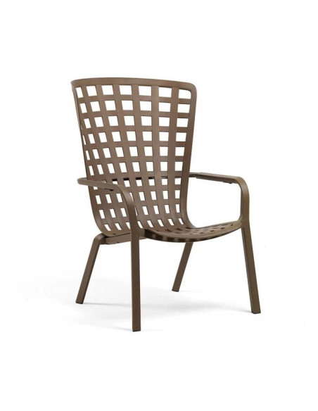 Fauteuil en résine FOLIO tabac renforcé en fibre de verre inclinable 3 positions