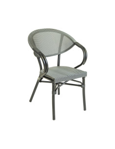 Fauteuil en aluminium MODENE black/silver assise et dossier textylène