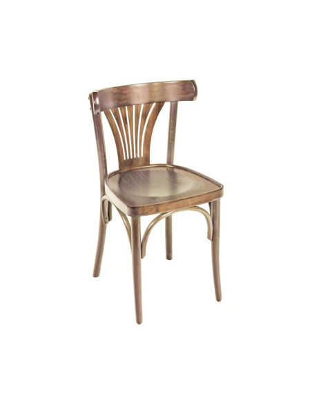 Chaise en bois hêtre massif MORZINE II assise bois french patina