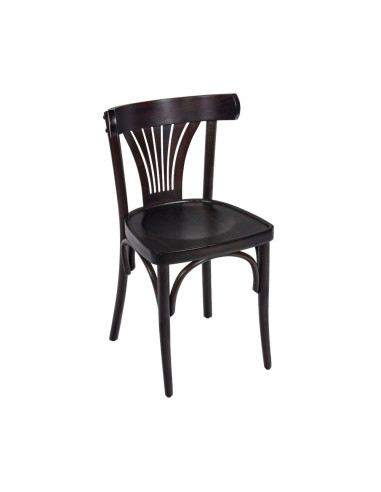 Chaise en bois hêtre massif MORZINE II assise bois wengé
