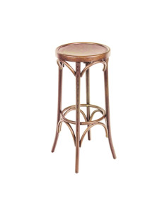 Tabouret en bois hêtre massif MORZINE II assise bois noyer 2