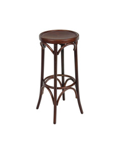 Tabouret en bois hêtre massif MORZINE II assise bois noyer