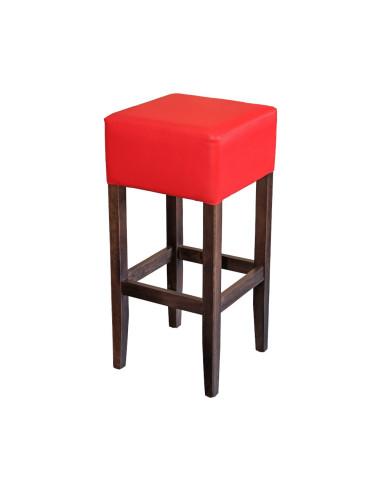 Tabouret en bois hêtre massif wengé VIVALDI assise tissu enduit kirsh