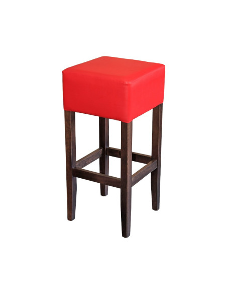 Tabouret en bois hêtre massif wengé VIVALDI assise tissu enduit kirsh