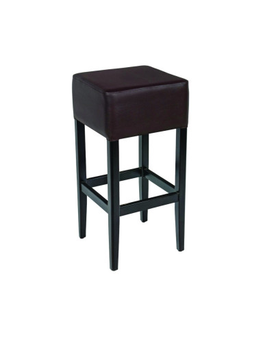 Tabouret en bois hêtre massif wengé VIVALDI assise tissu enduit noir