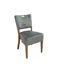 Chaise en aluminium VERONE assise et dossier tapissés avec poignée prise en main