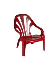 Fauteuil bas en résine BOLERO rubi assise et dossier ajourés