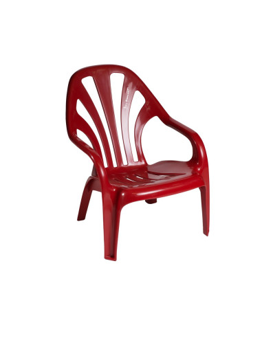 Fauteuil bas en résine BOLERO rubi assise et dossier ajourés