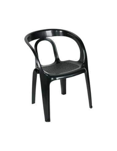 Fauteuil en résine TANGO anthracite assise cannée