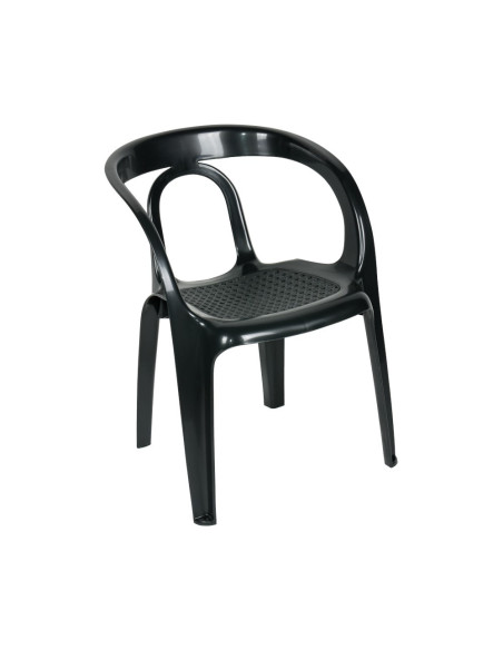 Fauteuil en résine TANGO anthracite assise cannée