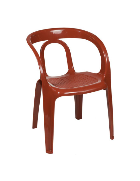 Fauteuil en résine TANGO rubis assise cannée