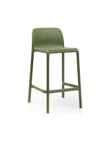 Chaise haute en résine RIVA mini vert agave renforcé fibre de verre assise et dossier pleins
