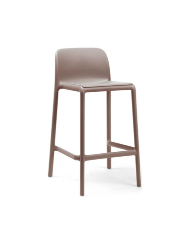 Chaise haute en résine RIVA mini taupe renforcé fibre de verre assise et dossier pleins