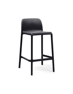 Chaise haute en résine RIVA mini taupe renforcé fibre de verre assise et dossier pleins 2