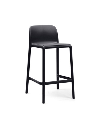 Chaise haute en résine RIVA mini anthracite renforcé fibre de verre assise et dossier pleins