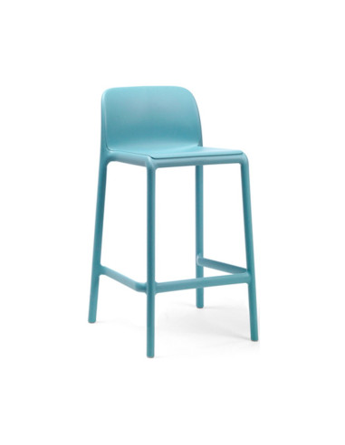 Chaise haute en résine RIVA mini bleu céleste renforcé fibre de verre assise et dossier pleins