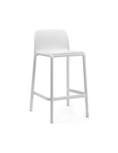 Chaise haute en résine RIVA mini blanc renforcé fibre de verre assise et dossier pleins