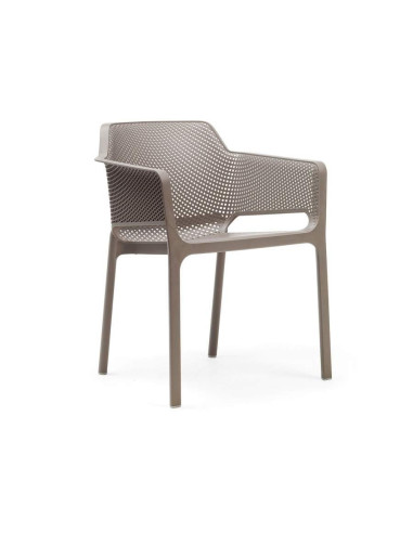 Fauteuil NET en résine taupe