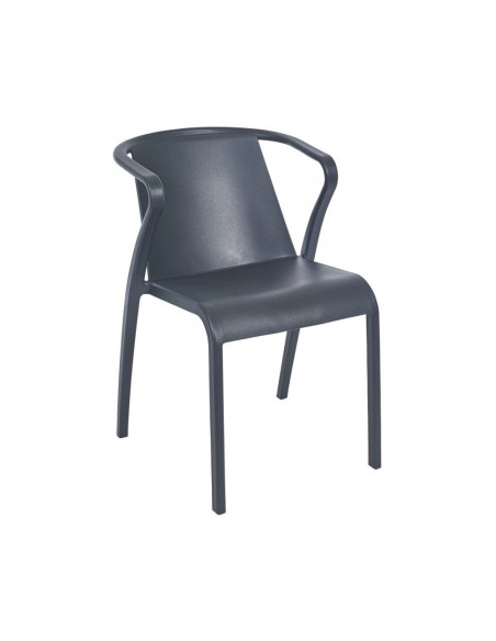 Fauteuil en résine FADO anthracite renforcé en fibre de verre