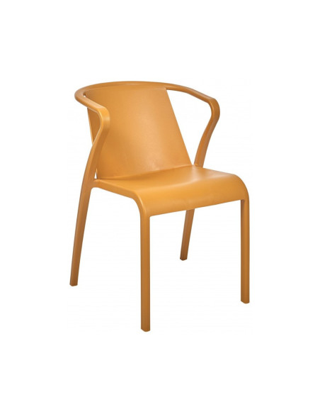 Fauteuil en résine FADO moutarde renforcé en fibre de verre