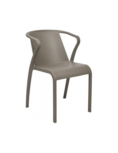 Fauteuil en résine FADO taupe renforcé en fibre de verre