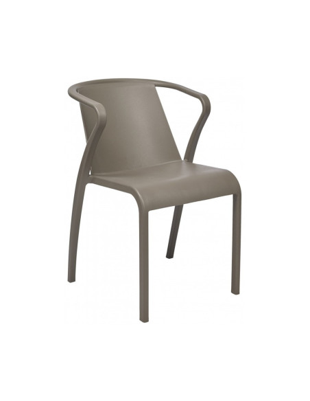 Fauteuil en résine FADO taupe renforcé en fibre de verre