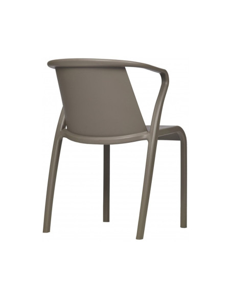 Fauteuil en résine FADO taupe renforcé en fibre de verre