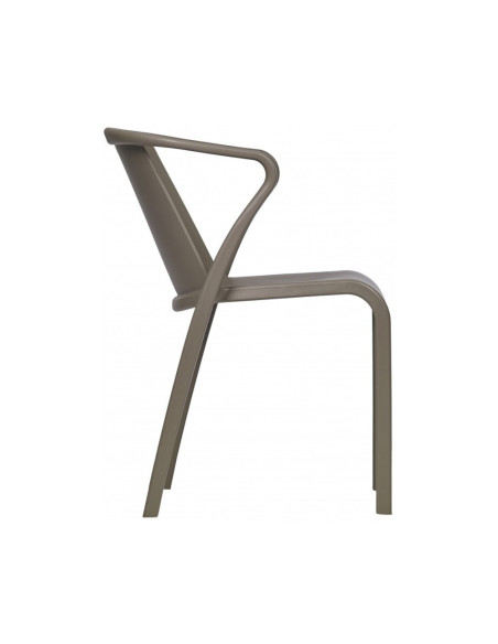 Fauteuil en résine FADO taupe renforcé en fibre de verre