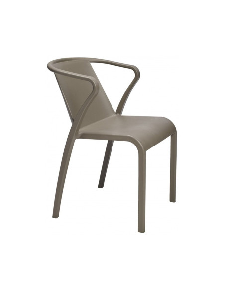 Fauteuil en résine FADO taupe renforcé en fibre de verre