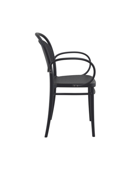 Fauteuil Marcel  en résine noir