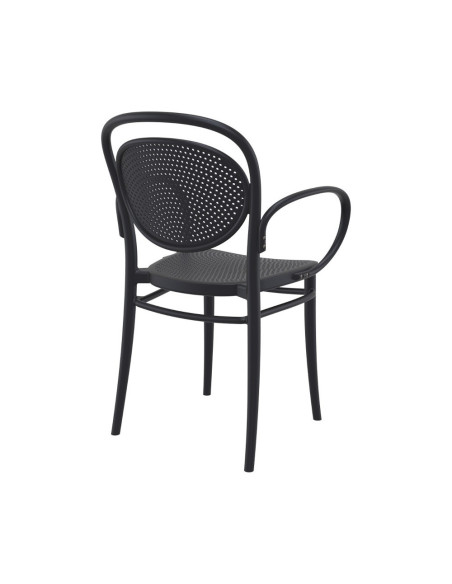 Fauteuil Marcel  en résine noir