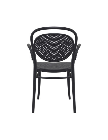 Fauteuil Marcel  en résine noir