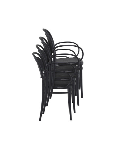 Fauteuil Marcel  en résine noir